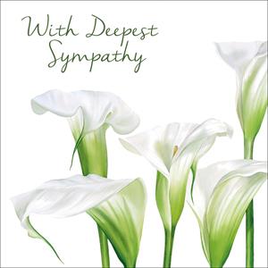 White Lilies -With Deepest Sympathy - Roam Cards